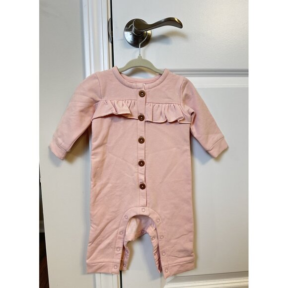 NORDSTROM Cozy Ruffle Romper in Pink Misty Size 6 Months - Picture 2 of 4